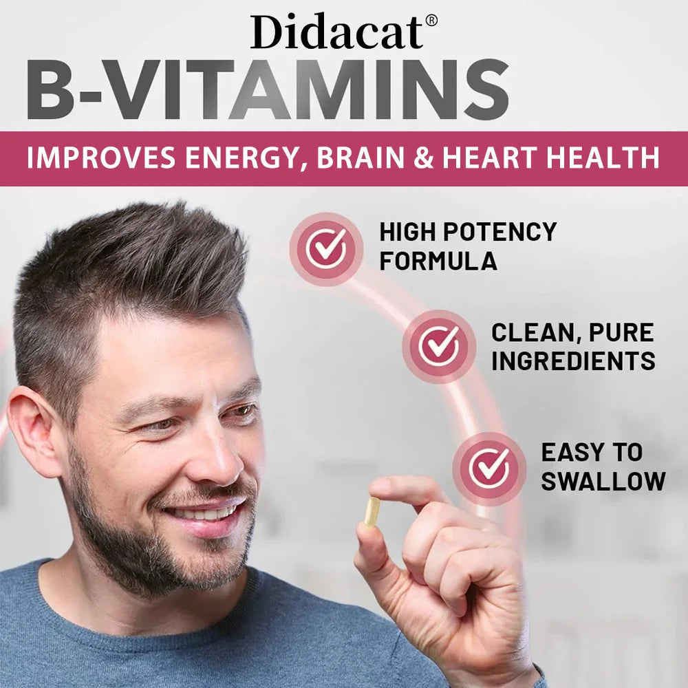Complexe de vitamines B actives unisexes utilisables, très efficace et facilement absorbé - Supplément pour l'immunité, l'énergie et le métabolisme