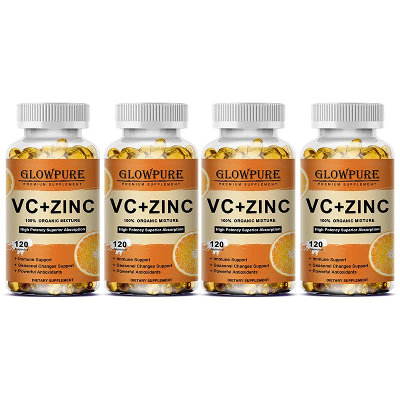 Vitamine C et Zinc pour le soutien immunitaire et antioxydant - Favorise le métabolisme, le blanchiment de la peau et l'anti-âge