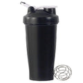 1x Shaker de protéines portable 600ml Bouteille de fitness avec boule mélangeuse en fil pour les amateurs de fitness, les athlètes, parfait pour la salle de sport en extérieur