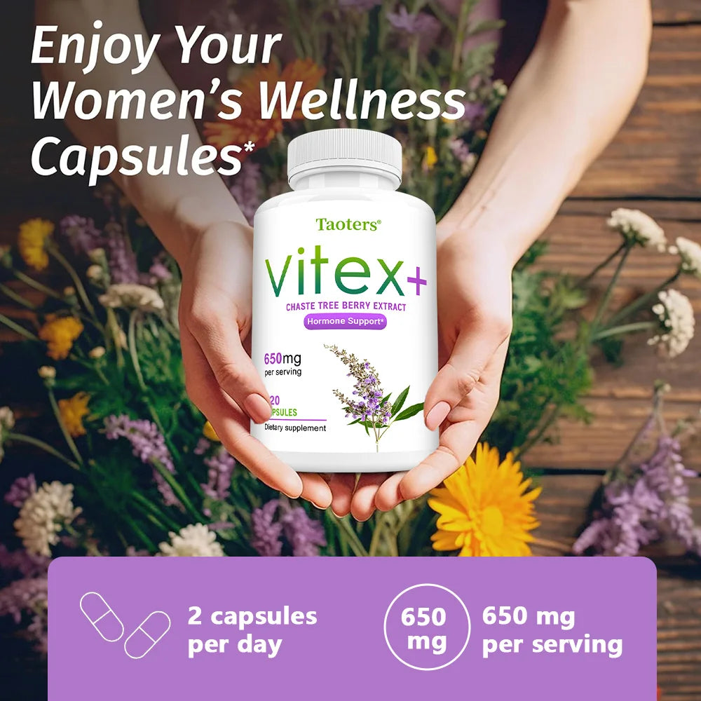 Extrait de baies de Vitex, complément alimentaire à base de plantes pour la ménopause féminine, améliore la peau, régule l'humeur, favorise le sommeil, sans OGM