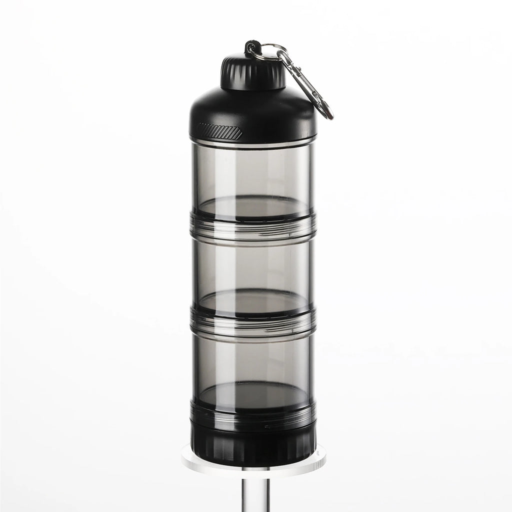 Distributeur de poudre protéinée avec boîte et boîte de rangement pour aliments en PC de qualité alimentaire, convient pour l'exercice en salle de sport, transparent