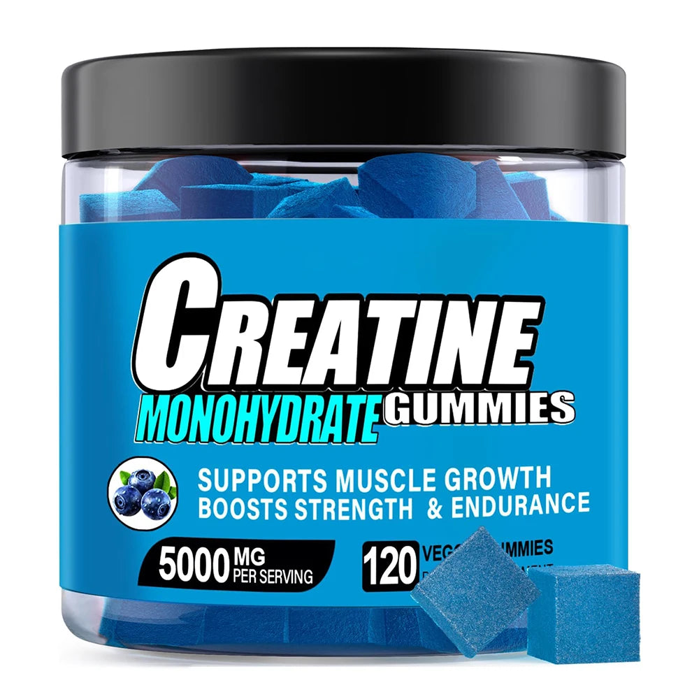 Gummies de créatine monohydrate pour hommes et femmes, soutien de la concentration, des muscles, de la force, de la récupération, de la santé cognitive et de la mémoire - Végan