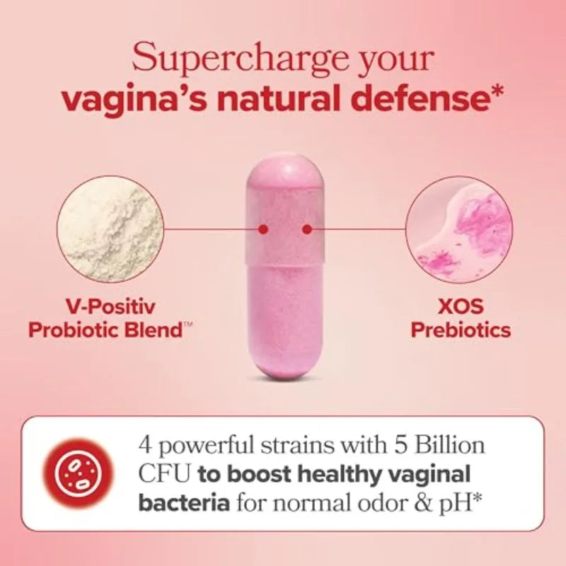 Gélules Probiotiques Femme avec Lactobacillus et Prébiotiques XOS pour l'Équilibre Intestinal et du PH Favorise une Odeur Intime Saine et la Flore