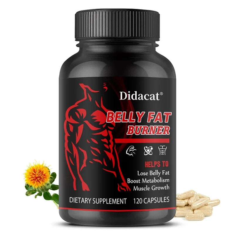 Didacat Brûleur de Graisse Abdominale pour Hommes - Brûle la Graisse du Ventre, Raffermit les Abdos, Stimule la Croissance Musculaire, le Métabolisme - Sans Caféine
