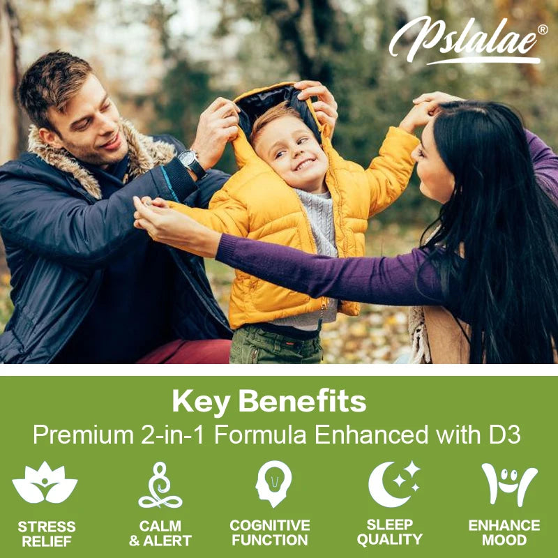 Gélules de L-Théanine 200 mg, 120 Suppléments Végétariens Soulage le Stress Soutient une Humeur Saine et Améliore la Concentration