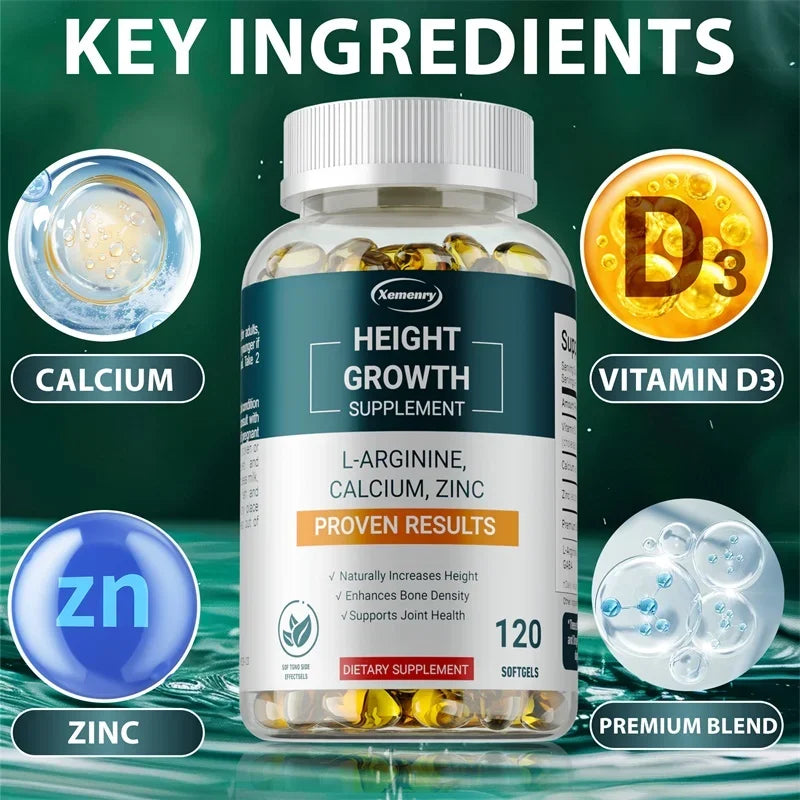 Height growth supplement with l-arginine US-quality standards and purity assurance.