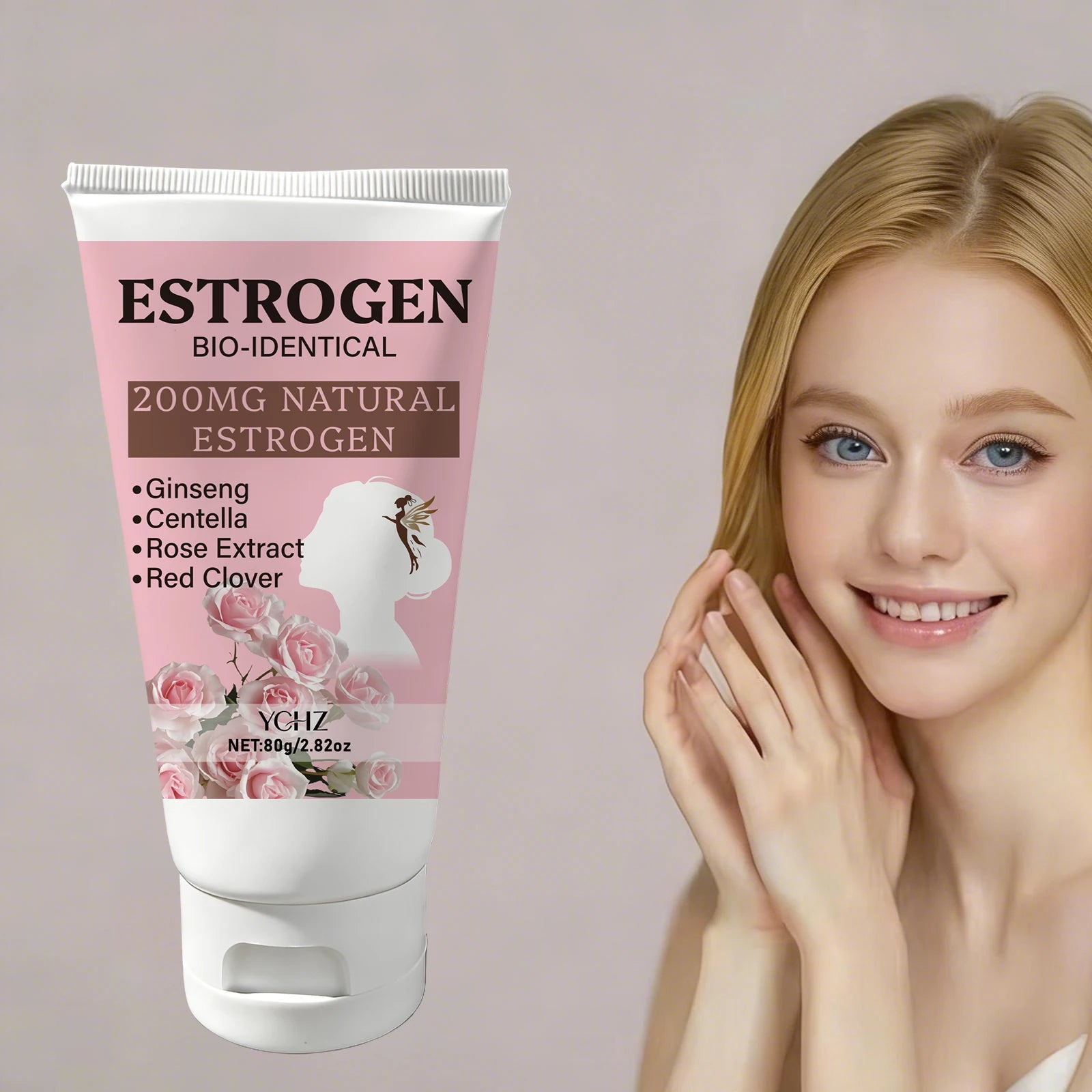 Women's Estrogen Mood Cream—Ginseng, Centella Asiatica, Rose—Moisturizes Skin, Nourishes Body and Mind, Gently Balances—Designed Specifically for Women