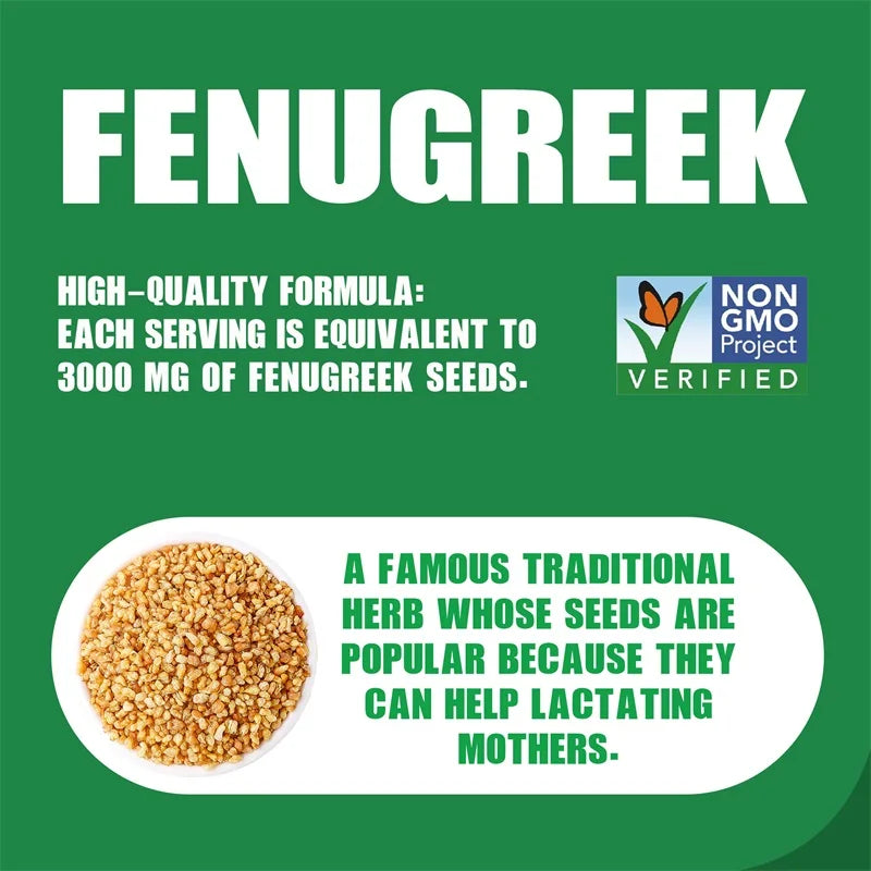 Fenugrec 3000 mg - Convient aux mères allaitantes, pour le développement des seins, améliore la circulation - Riche en protéines et en vitamines