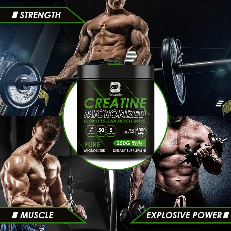 Micronized creatine supplement by Beworths for muscle mass and repair