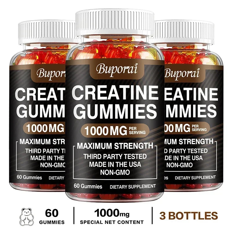 Gummies de créatine monohydrate - Booste l'énergie, développe la masse musculaire et améliore les performances sportives