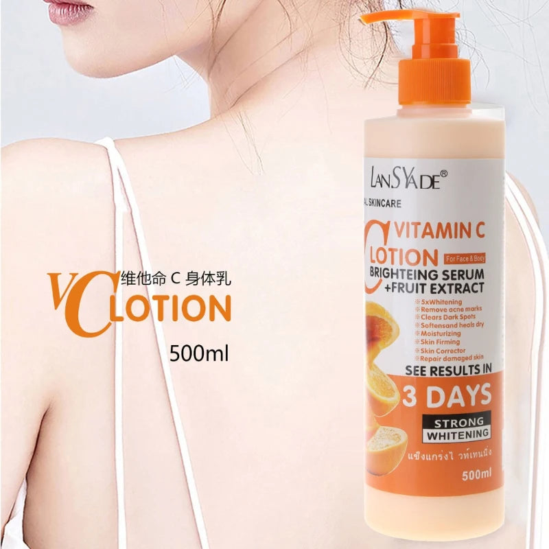 Lotion corporelle à la vitamine C Hydratante Nourrissante Crème corporelle Réparatrice Soin de la peau Anti-crevasses Éclaircissante Crème nourrissante Soin corporel
