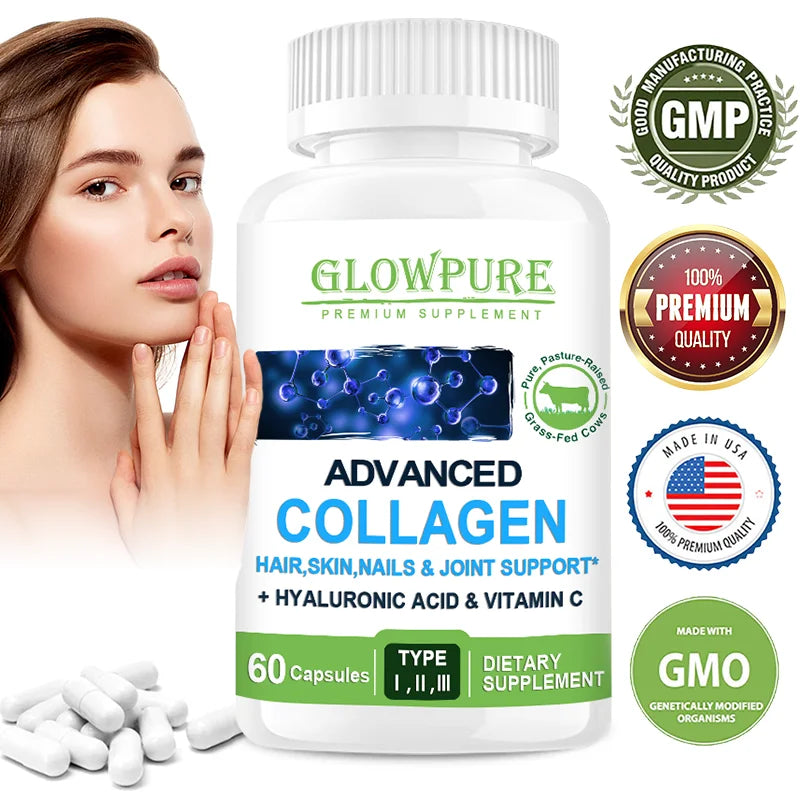 Gélules de peptides de collagène multi pour femmes hommes Peau, rides, antioxydant, complément articulaire