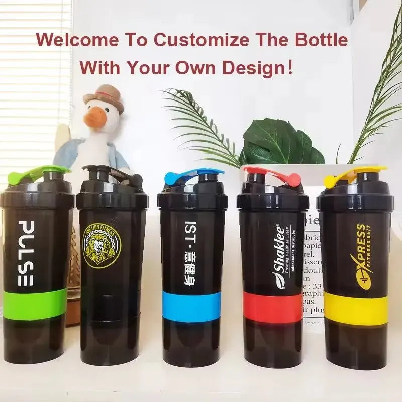 Shaker à 3 couches pour poudre de protéines, tasse à mélanger, bouteille de sport et fitness, cadeau, grande capacité, pour musculation