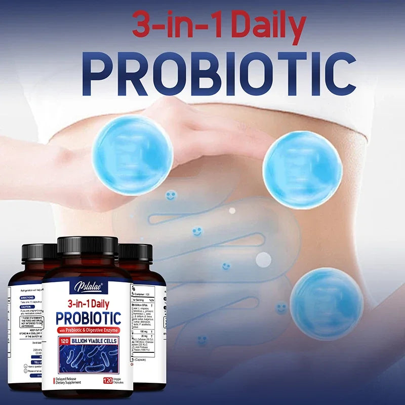Probiotiques + Prébiotiques + Enzymes Digestives - Favorisent la Flore Intestinale la Santé Digestive des Femmes et des Hommes et Fournissent une Énergie Durable