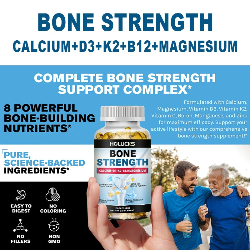 Calcium magnesium vitamin d3 k2 supplement designed for the natural recovery of an active life.
