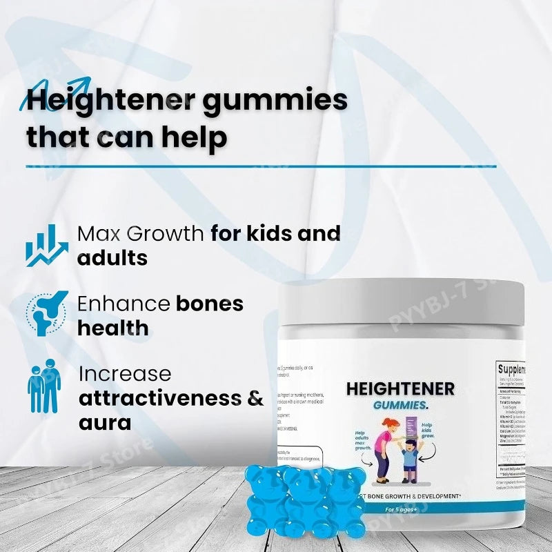 Height growth gummies for kids and adults for natural health benefits in daily life.