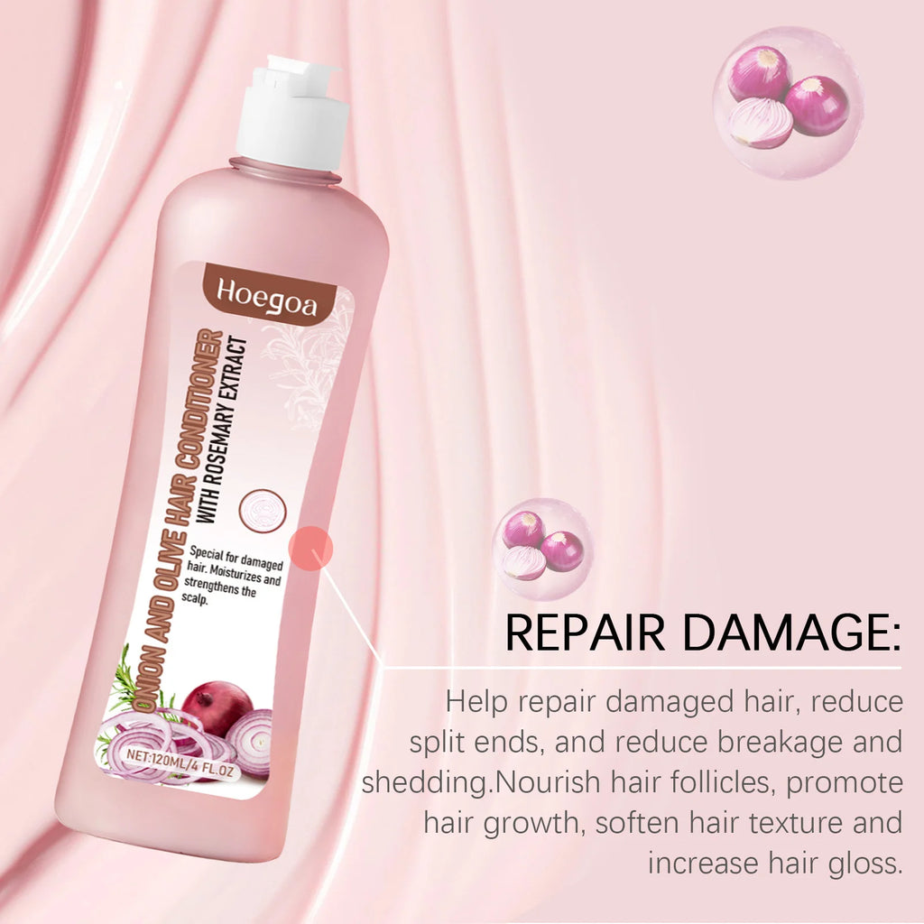 Onion rosemary hair growth shampoo 240ml bottle showing biotin and onion extracts.