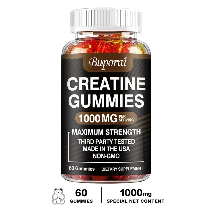 Gummies de créatine monohydrate - Booste l'énergie, développe la masse musculaire et améliore les performances sportives