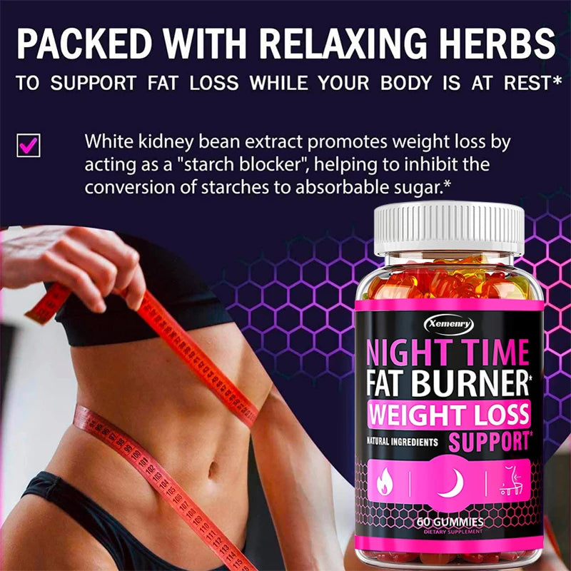 Gummies de soutien métabolique - Gestion du poids, Brûle-graisses, Booster de métabolisme, Soutient un système nerveux sain - 60 Gummies
