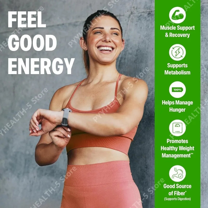 Organic plant based protein powder as a natural protein supplement to maintain an active lifestyle.