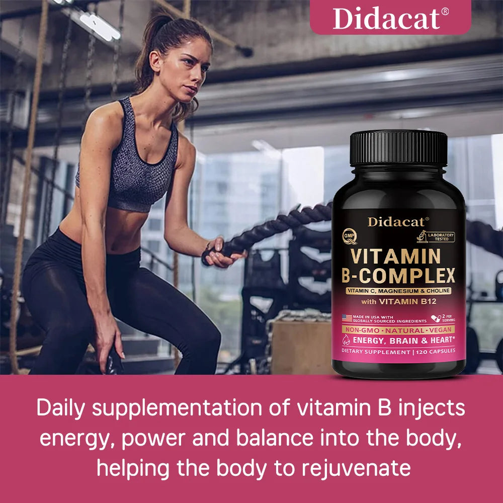 Complexe de vitamines B actives unisexes utilisables, très efficace et facilement absorbé - Supplément pour l'immunité, l'énergie et le métabolisme
