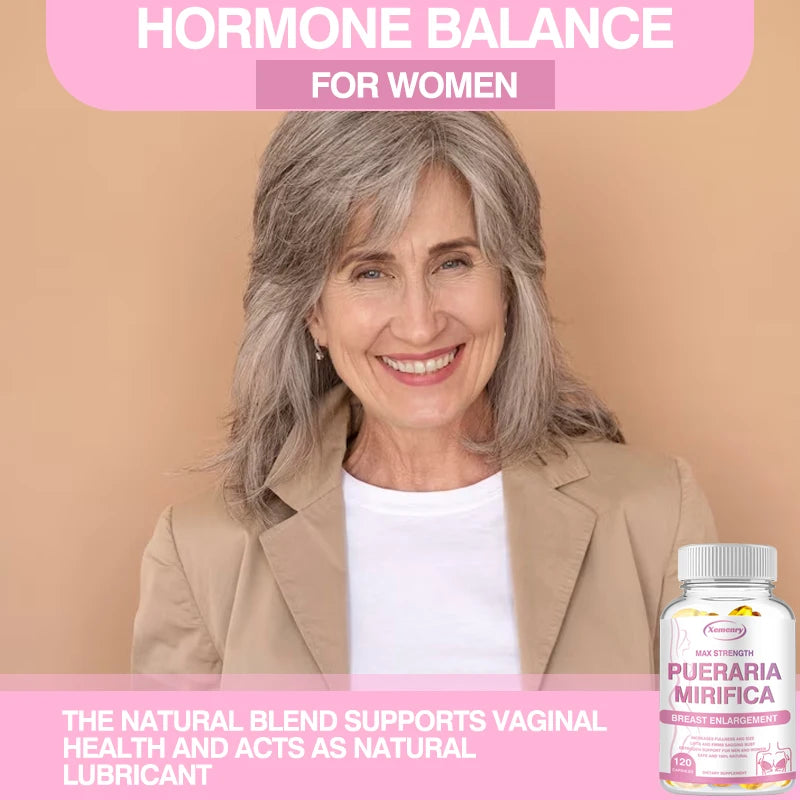 Complément pour femmes - Contient de la Pueraria Mirifica - Stimule la confiance en soi, prévient le relâchement et équilibre les hormones