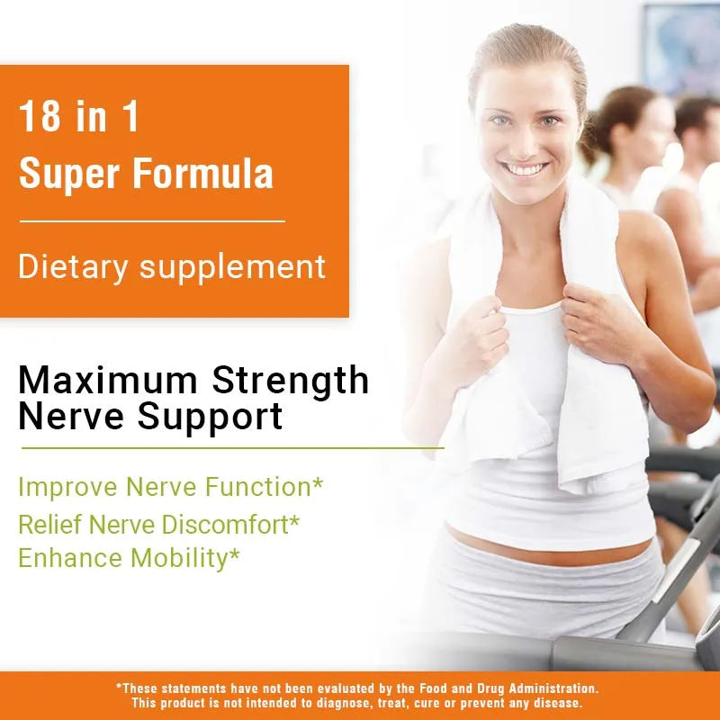 Complément de soutien contre la neuropathie 600mg - Antioxydant, favorise la santé nerveuse, l'énergie cellulaire, le métabolisme et l'anti-âge, sans OGM