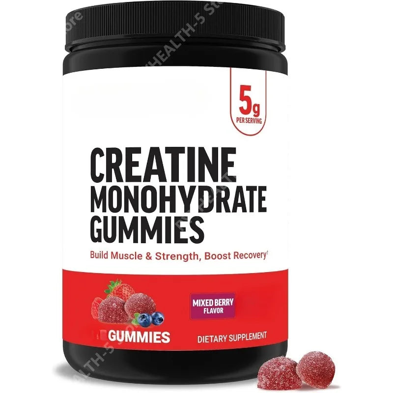 Creatine monohydrate gummies for high performance as a natural supplement to maintain an active lifestyle