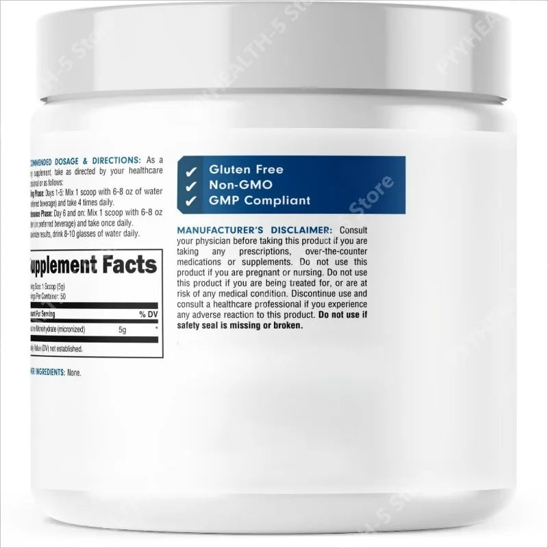 Créatine Monohydrate Micronisée Pure pour Hommes et Femmes - Facile à Mélanger et Sans Saveur - 5G Par Portion 250 Grammes Par Récipient