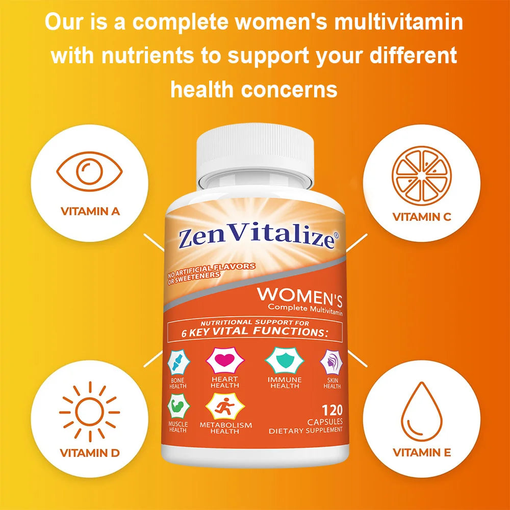 Multivitamine pour femmes - Soulage le stress, favorise la santé digestive, soutient la santé osseuse, l'énergie cellulaire et renforce l'immunité