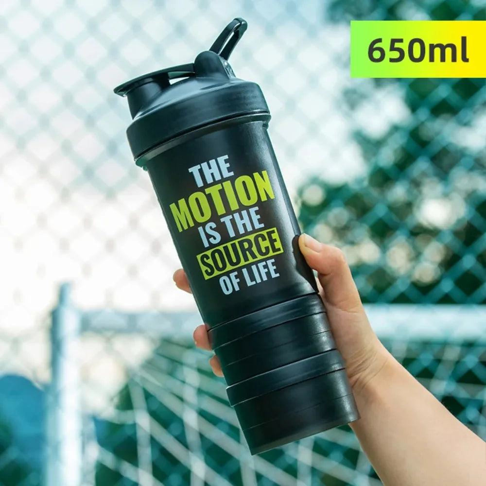 Bouteille shaker portable avec graduations pour substitut de repas protéiné
