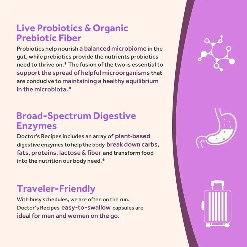 Probiotiques 120 Milliards UFC 36 Souches Contient des Prébiotiques et des Enzymes Digestives pour la Digestion et le Soutien Immunitaire Vegan, Sans OGM