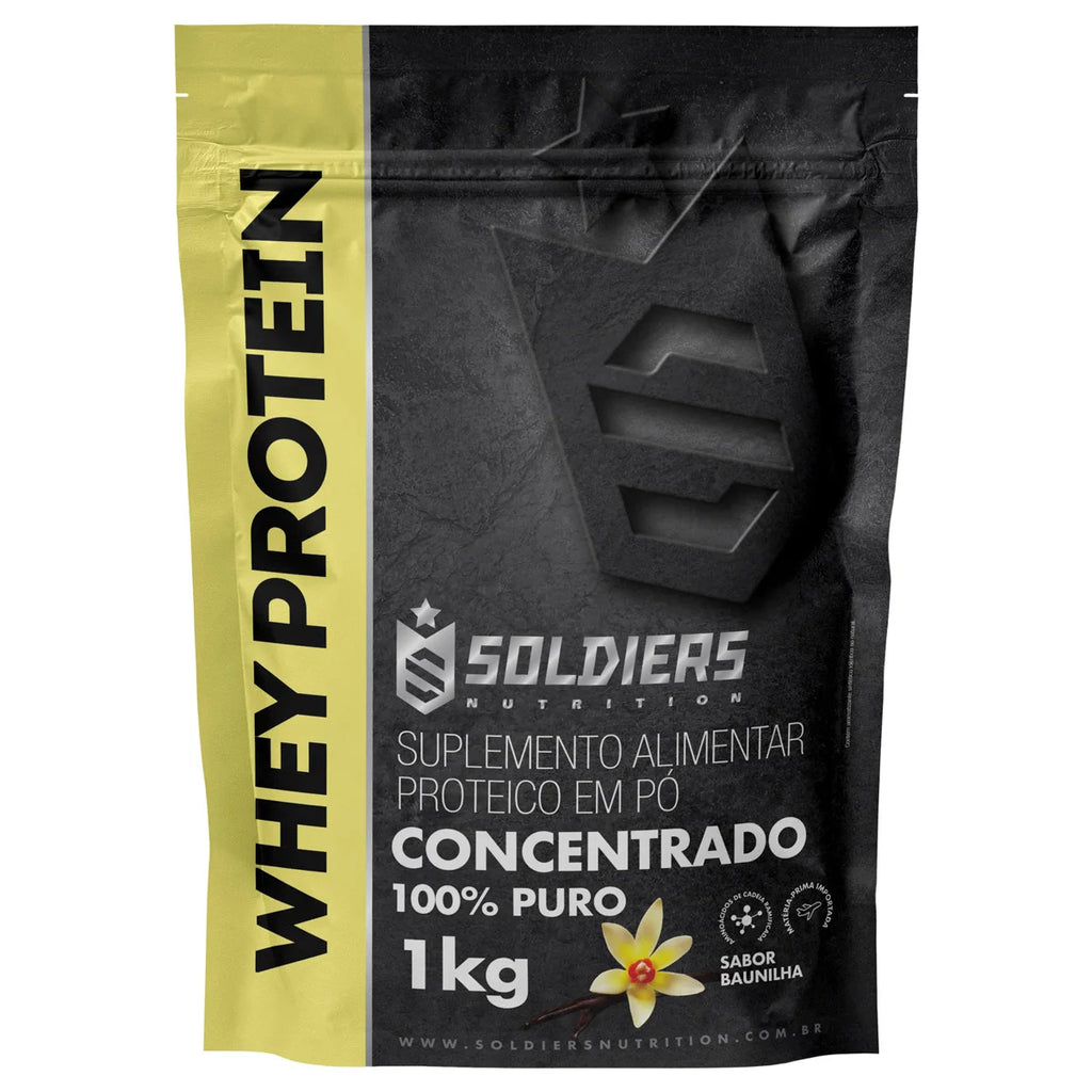 Imported whey protein concentrate packaging highlighting the 100% imported raw material.