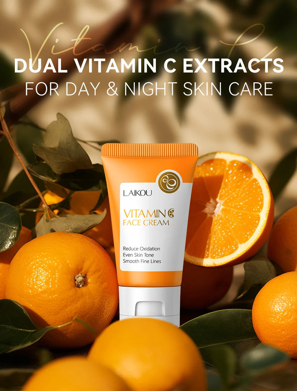 LAIKOU Crème Visage Vitamine C Hydratante Nourrissante Crèmes Sakura Japonaises Uniformise le Teint Produit de Soin du Visage Beauté
