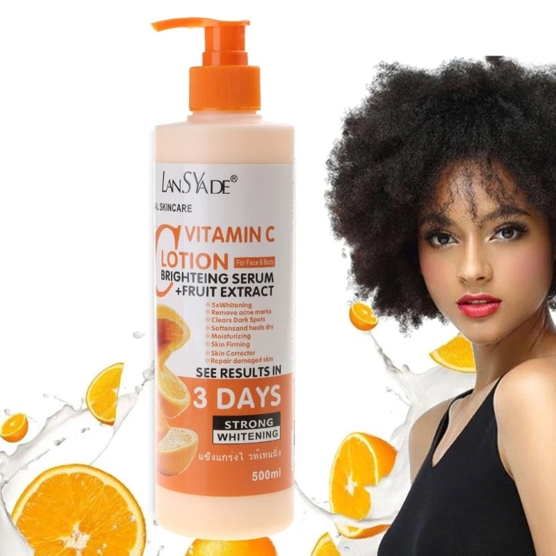 Lotion corporelle à la vitamine C Hydratante Nourrissante Crème corporelle Réparatrice Soin de la peau Anti-crevasses Éclaircissante Crème nourrissante Soin corporel
