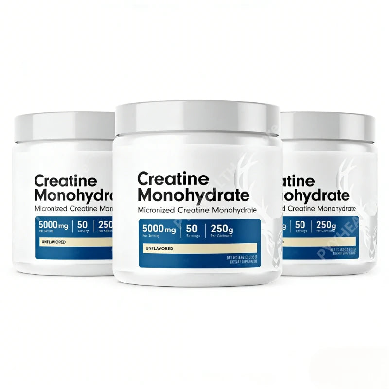 Créatine Monohydrate Micronisée Pure pour Hommes et Femmes - Facile à Mélanger et Sans Saveur - 5G Par Portion 250 Grammes Par Récipient