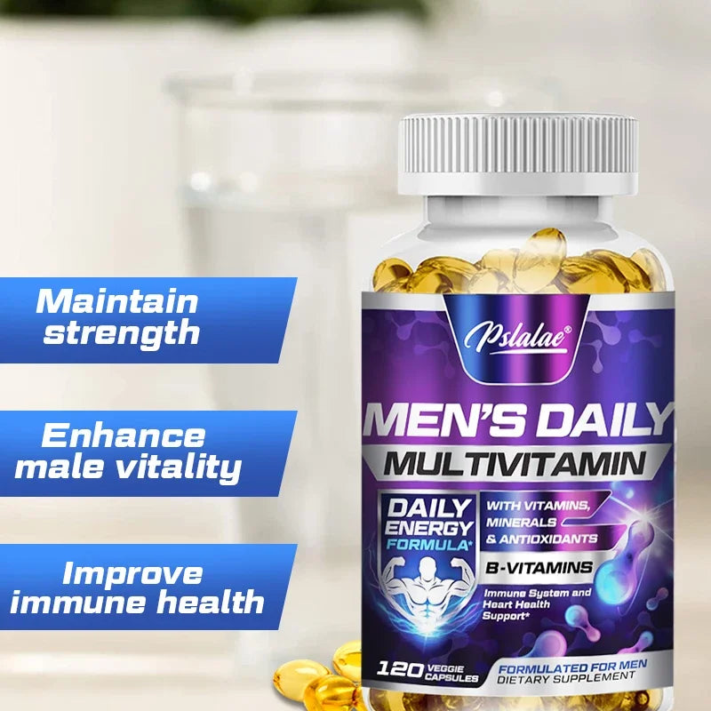 Complément Multivitaminé Quotidien pour Hommes - Améliore la Santé Cérébrale Cognitive, l'Énergie et l'Endurance, et la Masse Musculaire