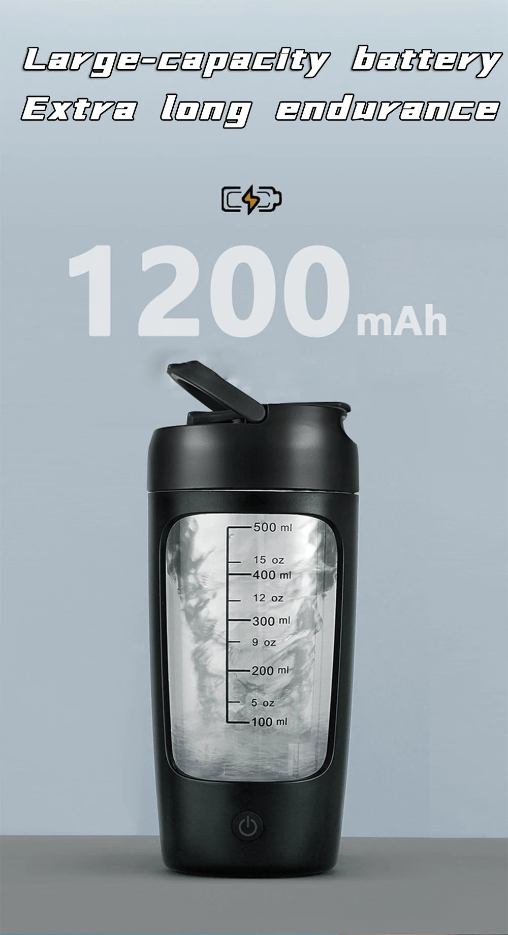 650 ml USB Électrique Portable Bouteille Shaker de Whey Protéine Tasse Mélangeuse Entièrement Automatique Rechargeable Gym Sans BPA Mélangeur à Cocktail