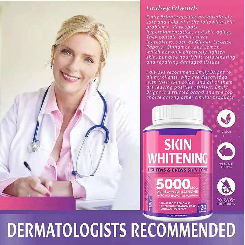 Suppléments de Glutathion, Collagène, Antioxydants, Anti-âge, Immunité, Éclat, Suppléments éclaircissants pour la peau
