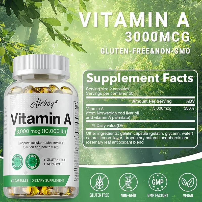 Vitamine A - Système immunitaire et fonction de reproduction, Favorise une peau et des yeux sains, Activité antioxydante