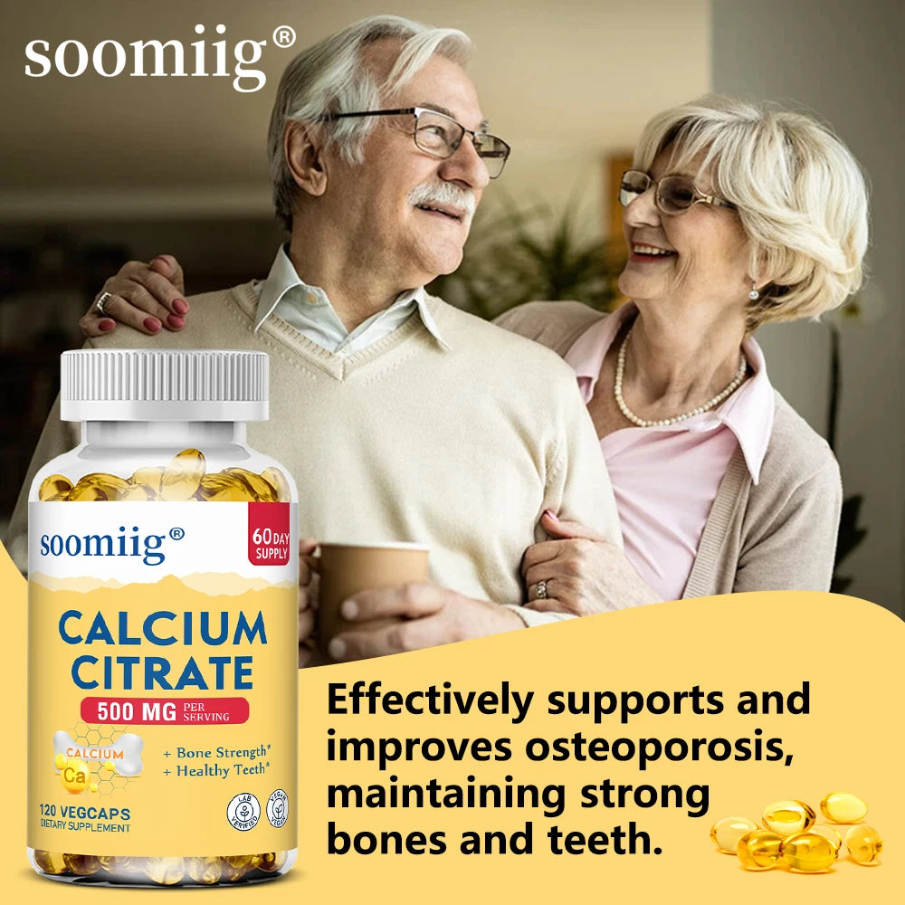 Calcium citrate bone support capsules for natural health benefits in daily life
