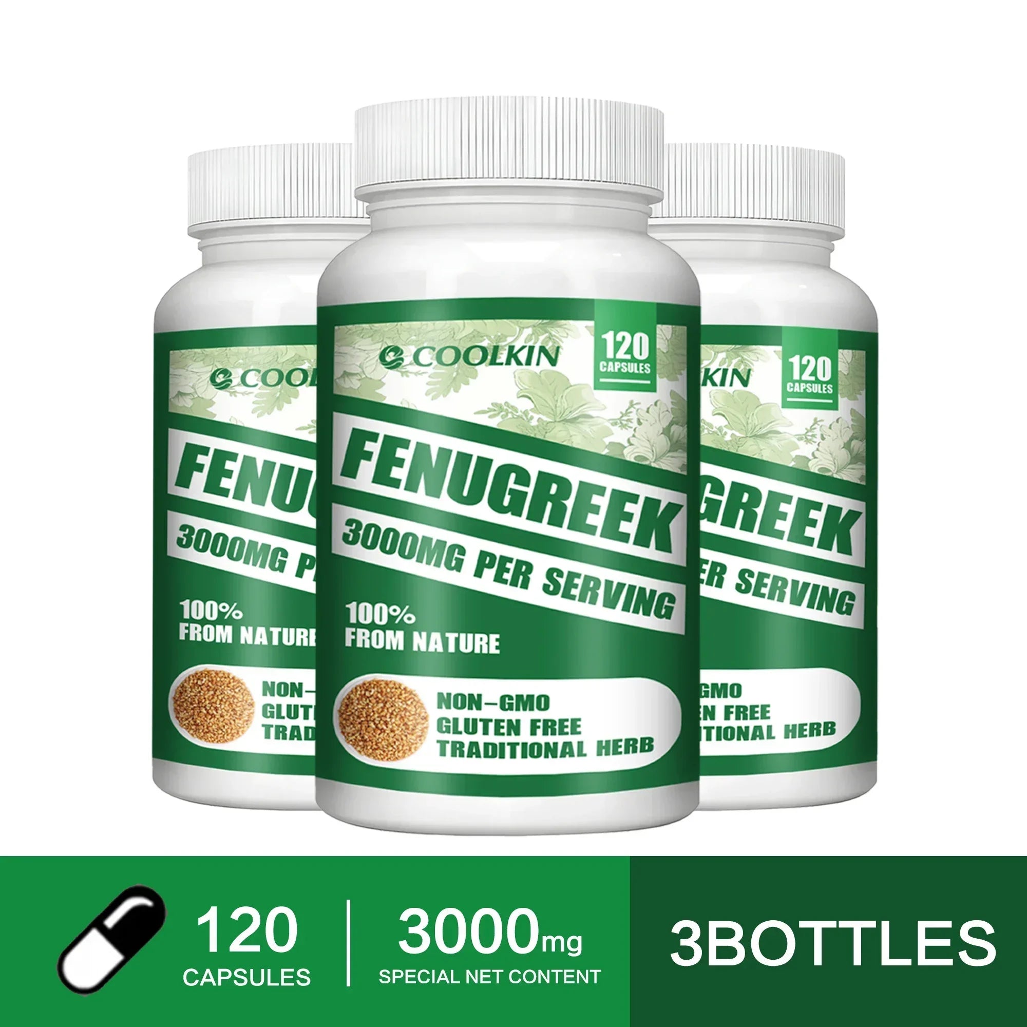 Fenugrec 3000 mg - Convient aux mères allaitantes, pour le développement des seins, améliore la circulation - Riche en protéines et en vitamines