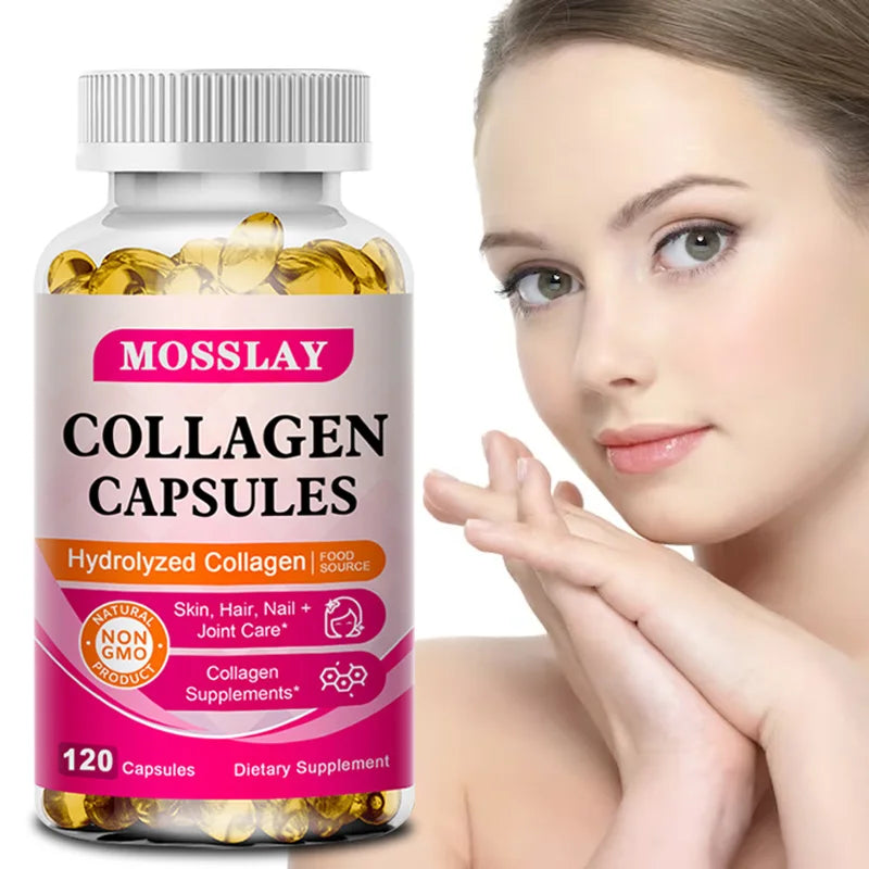 Gélules de collagène avec complexe d'acide hyaluronique et de vitamine C, supplément blanchissant pour la peau