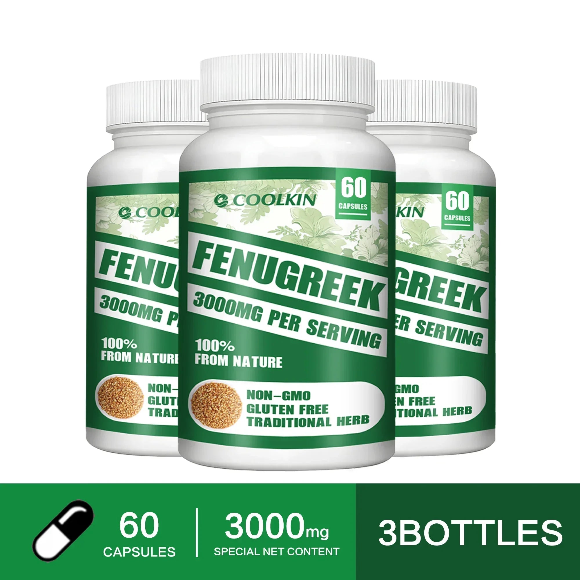 Fenugrec 3000 mg - Convient aux mères allaitantes, pour le développement des seins, améliore la circulation - Riche en protéines et en vitamines