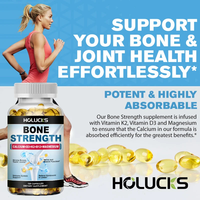 Calcium magnesium vitamin d3 k2 supplement as a natural mineral supplement to maintain an active lifestyle.