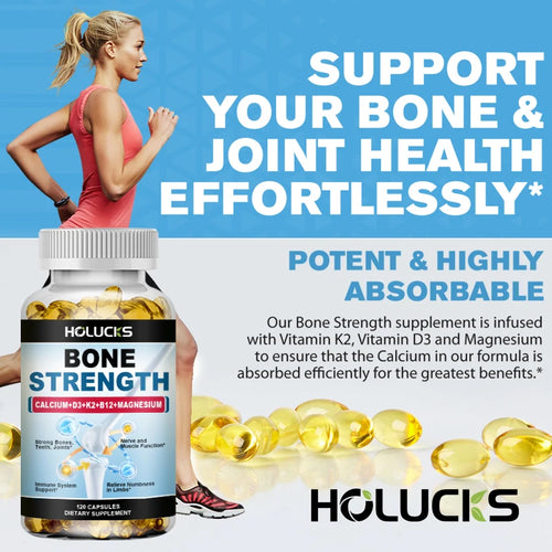 Calcium magnesium vitamin d3 k2 supplement as a natural mineral supplement to maintain an active lifestyle.