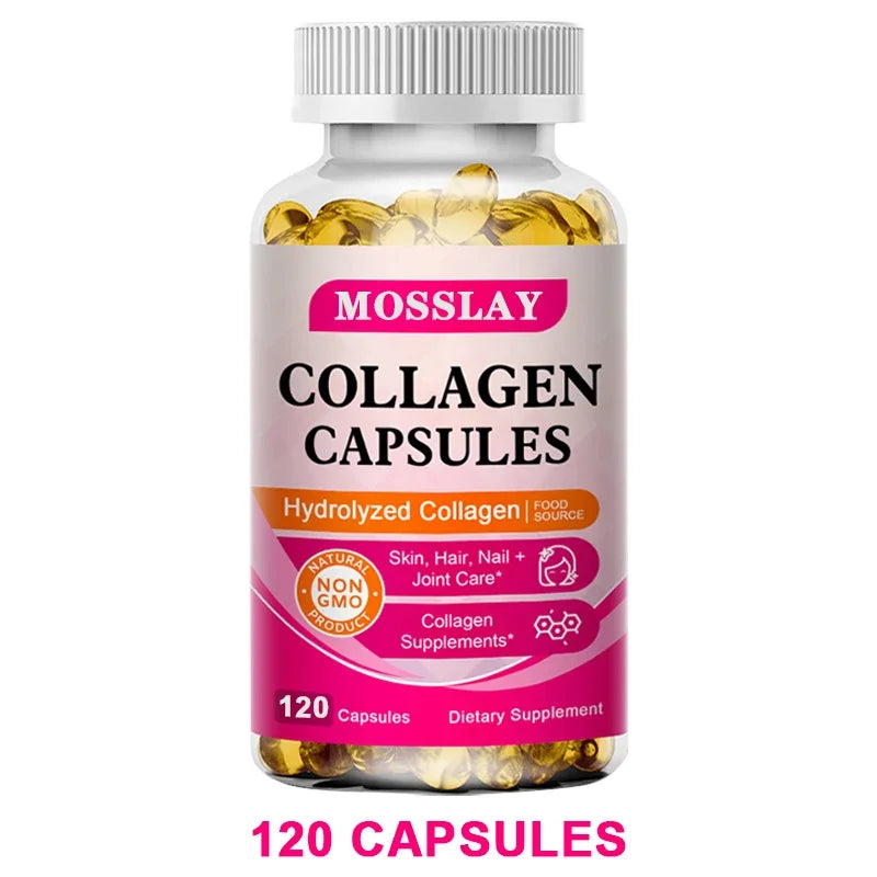 Gélules de collagène avec complexe d'acide hyaluronique et de vitamine C, supplément blanchissant pour la peau