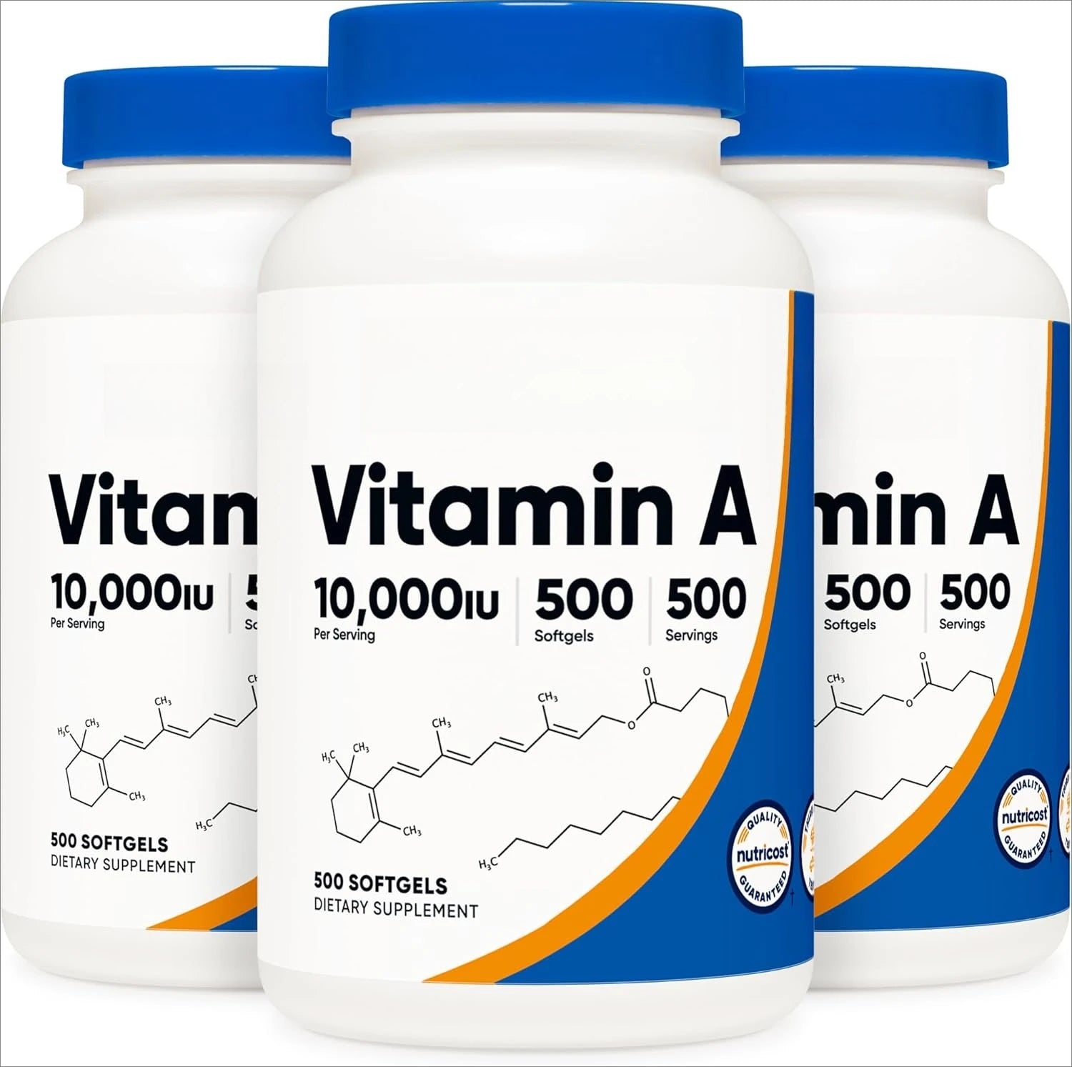 Vitamin A Capsule 10,000 IU with Glycerol Helps Maintain The Immune System Bones and Skin Health Non GMO Gluten Free 500 Count