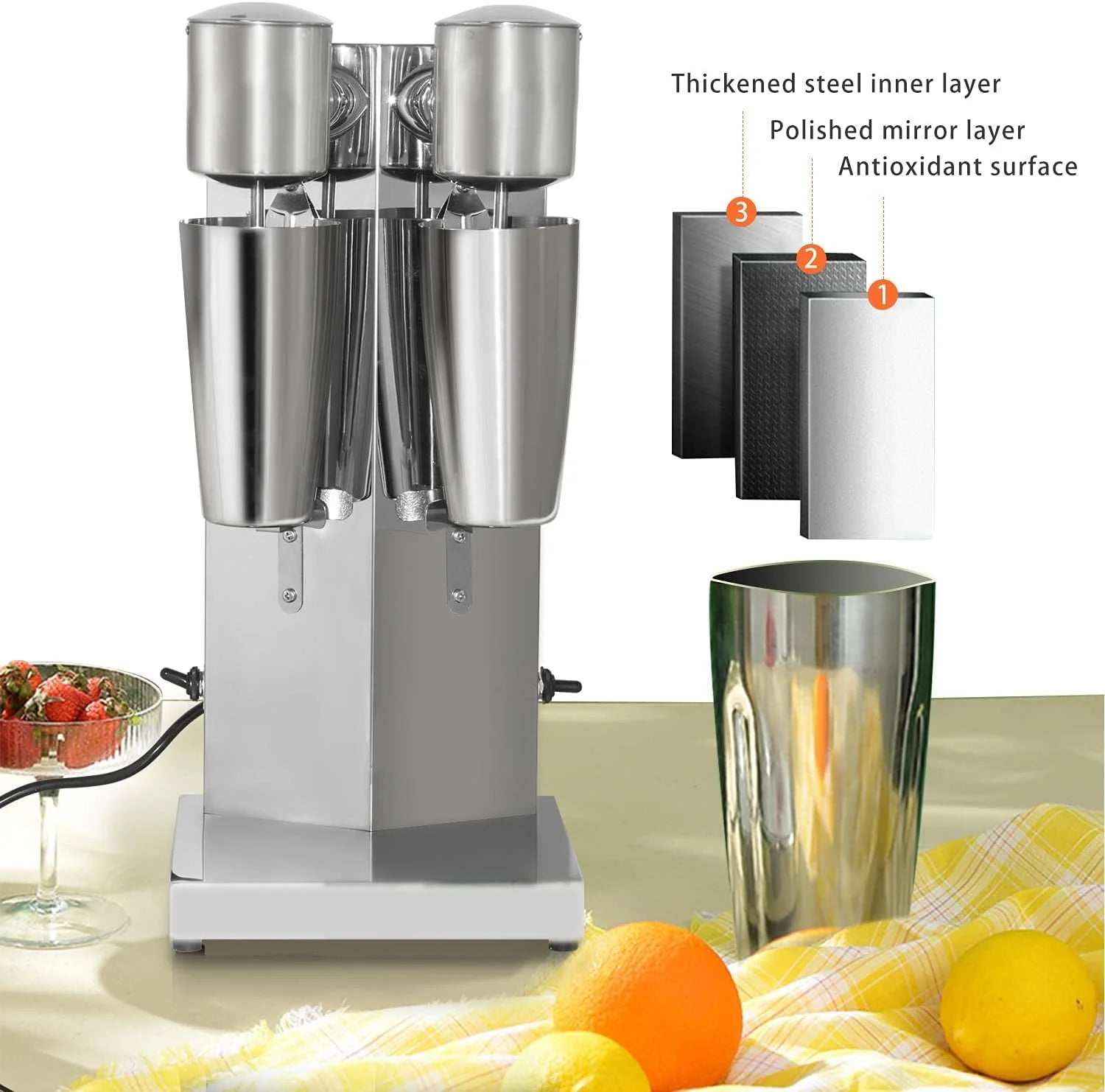 Machine à milkshake professionnelle pour boissons protéinées, mixeur à double tête, machine à mélanger électrique