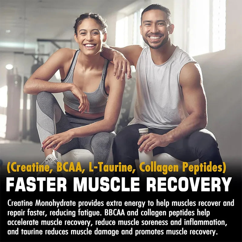 Kexinsh Gommes de créatine monohydrate 6000mg Créatine à croquer sans sucre pour la force musculaire, le développement musculaire et le boost d'énergie